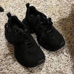 Women's Black Glitter Sneakers